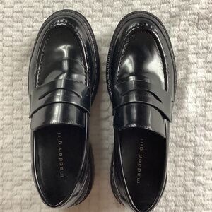Madden Girl lug sole penny loafers, size 38